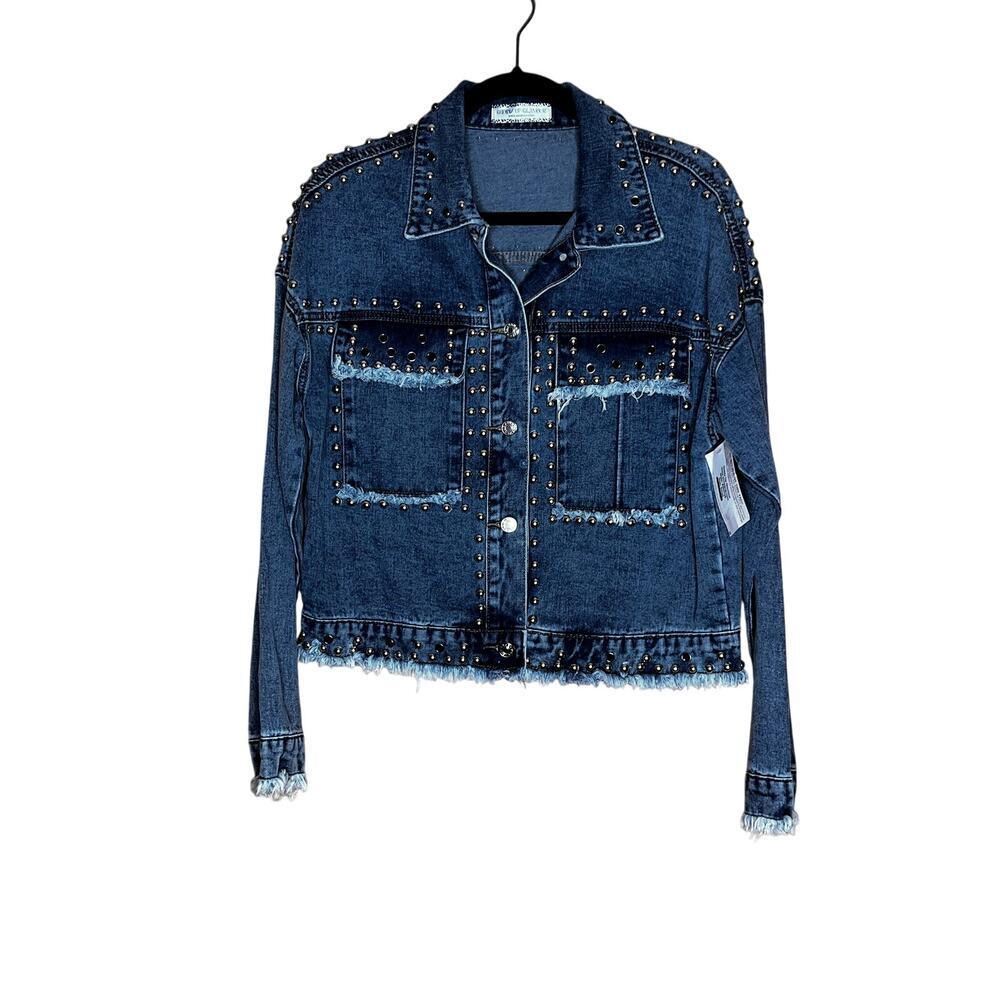 Giddy Up Glamourwomens size small denim jacket studs punk core, edgy,